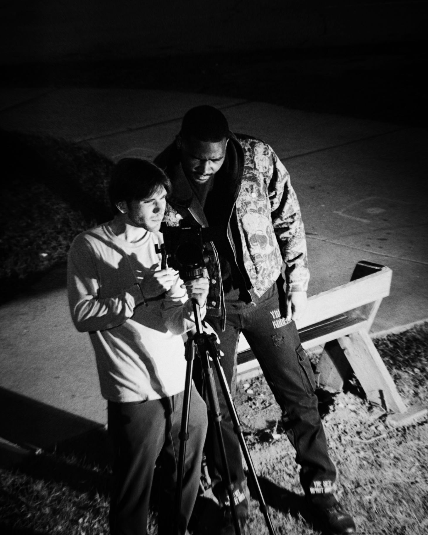 On set with camera