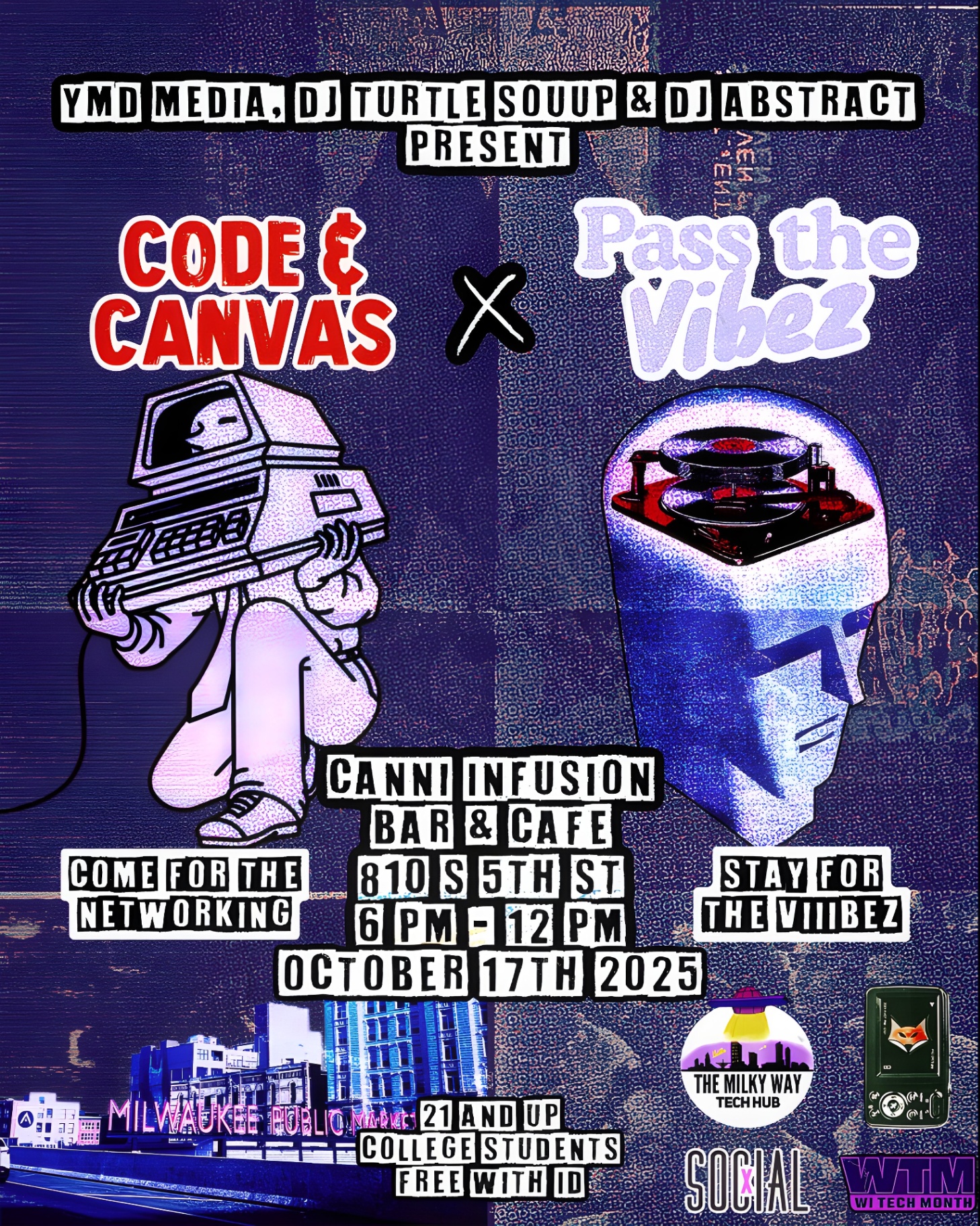 Code & Canvas × Pass The Vibez flyer